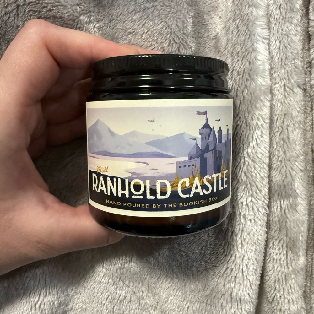 The Bookish Box Ranhold Castle from Plated Prisoner Series Literary Candle
